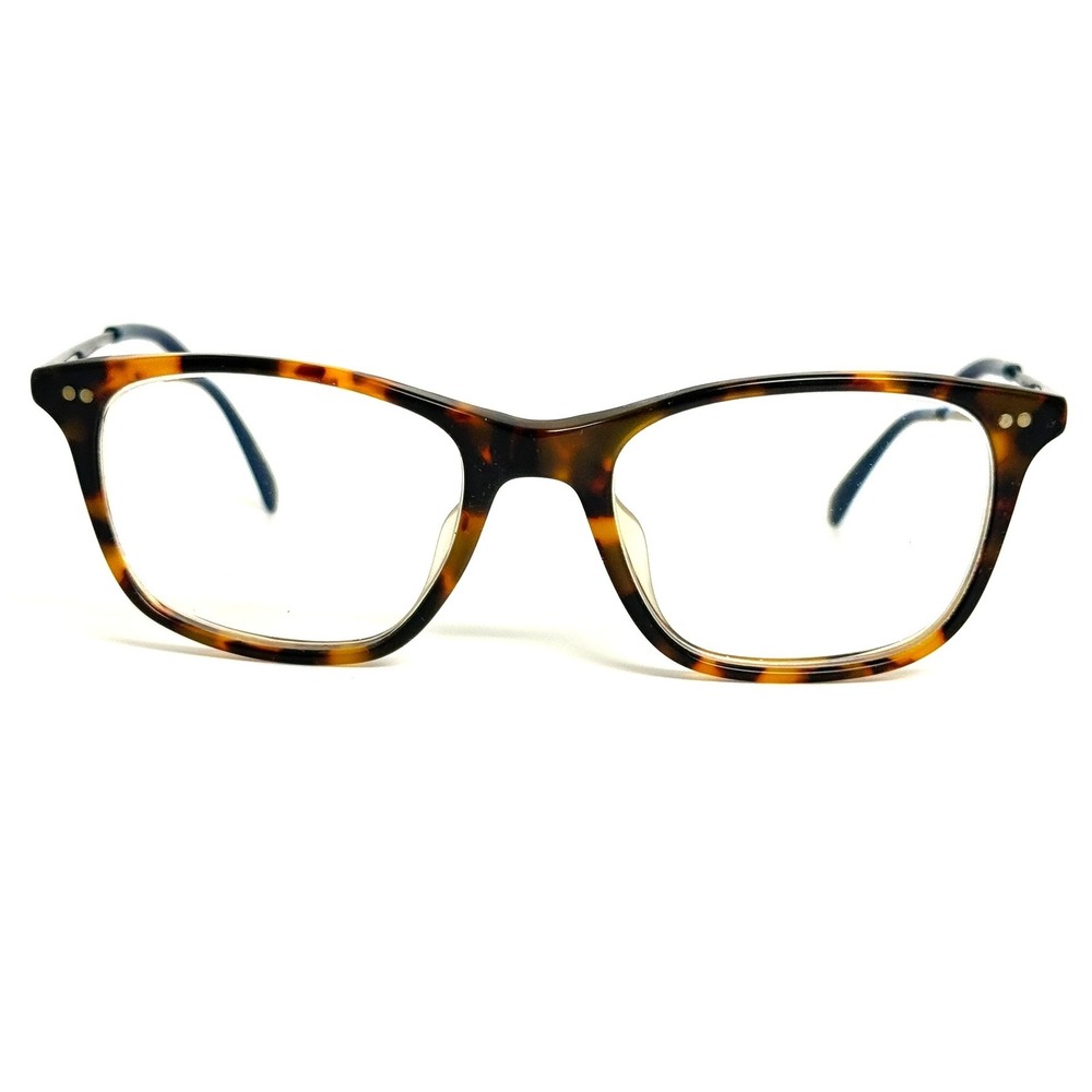 TOMS Jenkins Eyeglasses Tortoise Shell Square Frames Silver Metal Temples Blue